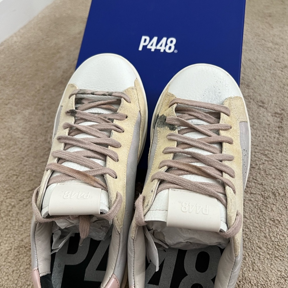 P448 John Sneaker size 7 (37) Pink, Silver & White - read description for more - Picture 3 of 8